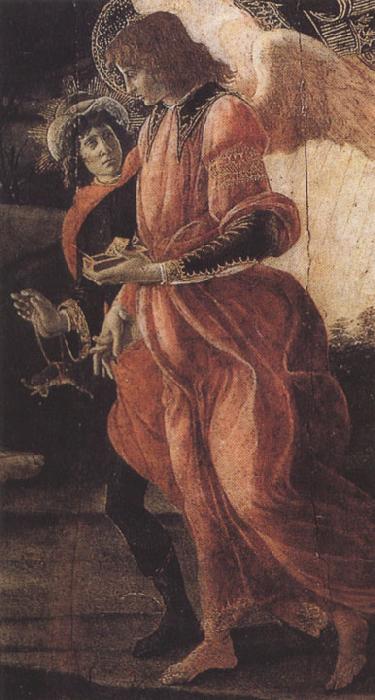 Sandro Botticelli Trinity with Mary Magdalene,St john the Baptist,Tobias  and the Angel (mk36) Germany oil painting art